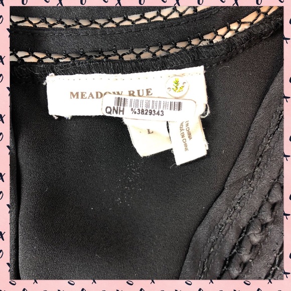 Anthropologie Meadow Rue Black Lace Tank Sz Large - Picture 6 of 6